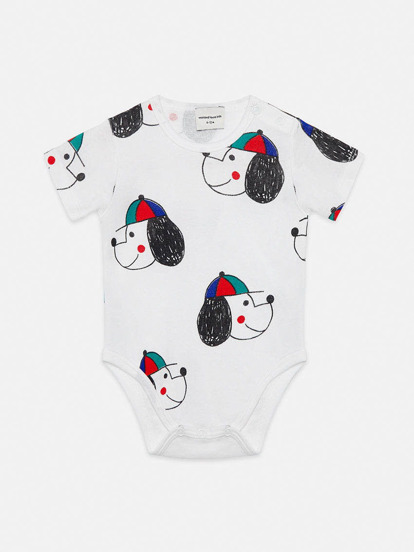 Happy Dog Baby Body White