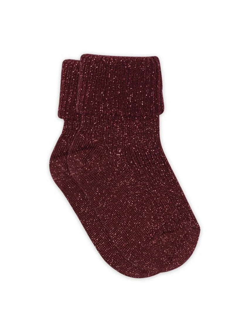 Iris Glitter Socks Wine Red