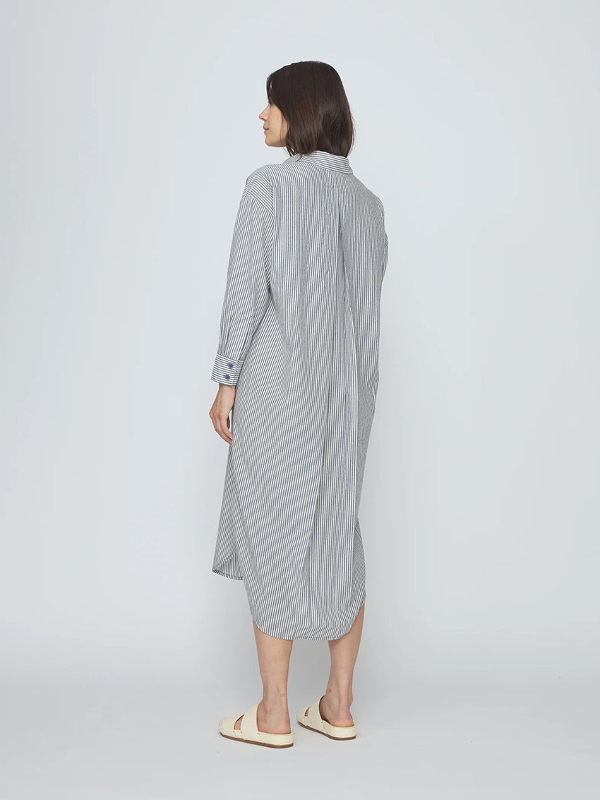 Striped Dolman Maxi Dress Navy Stripes