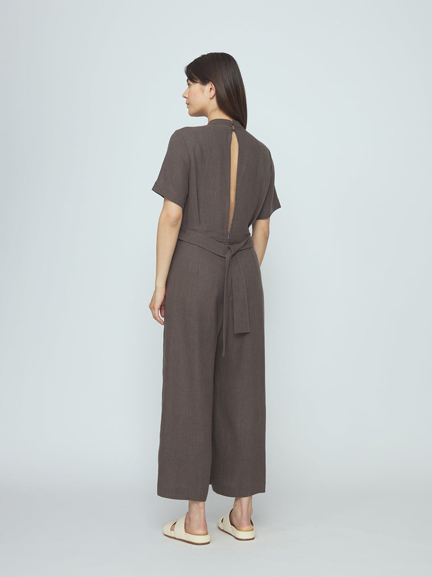 Mandarin Jumpsuit Deep Olive