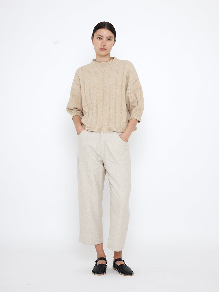 Mid Poet Mockneck Sweater Wheat