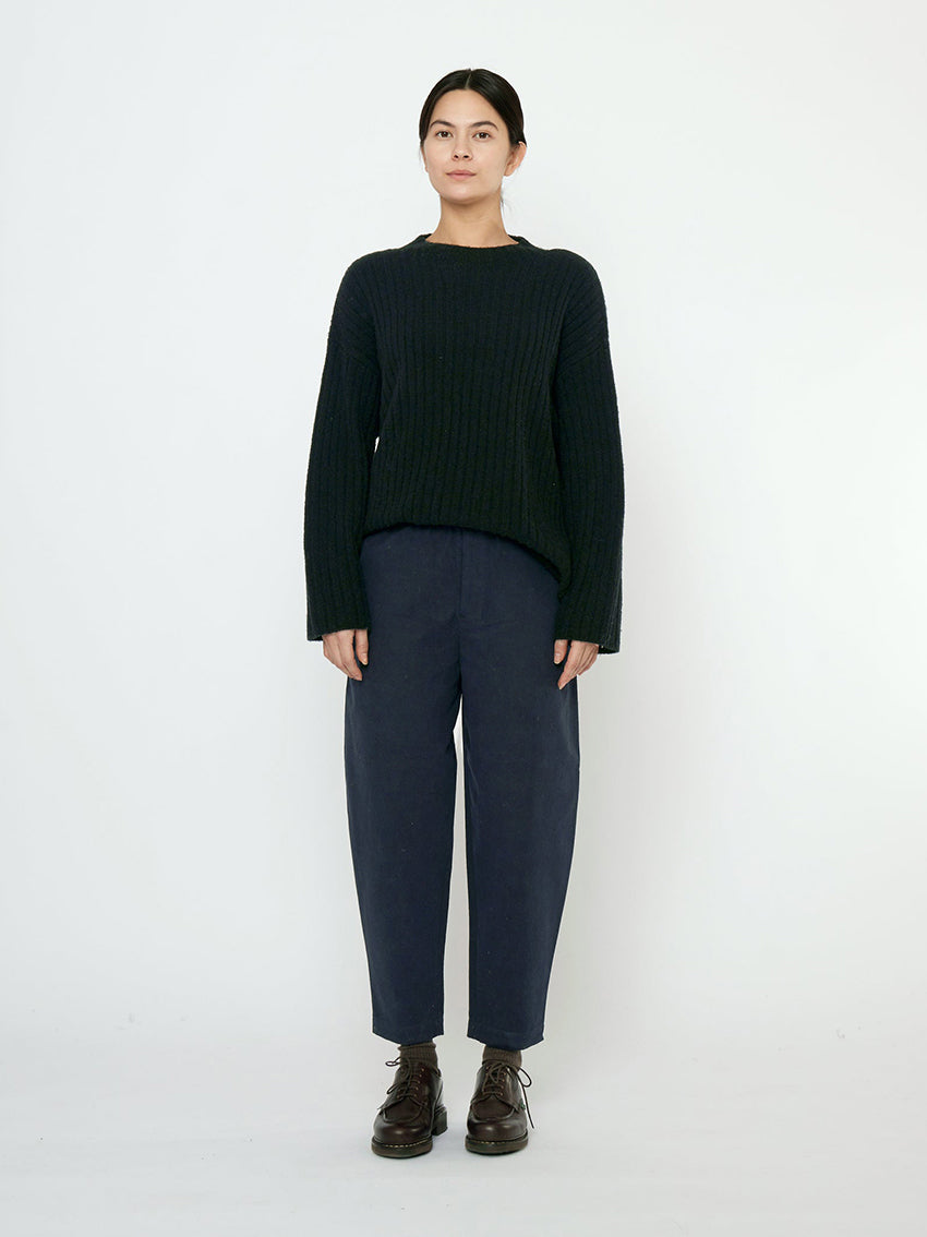 Signature Elastic Pull Up Trouser Navy Black