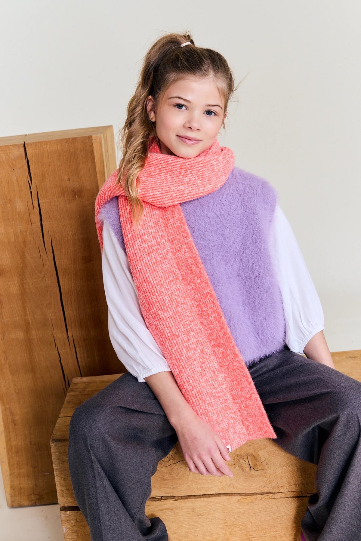 Tess Scarf Fluo Coral