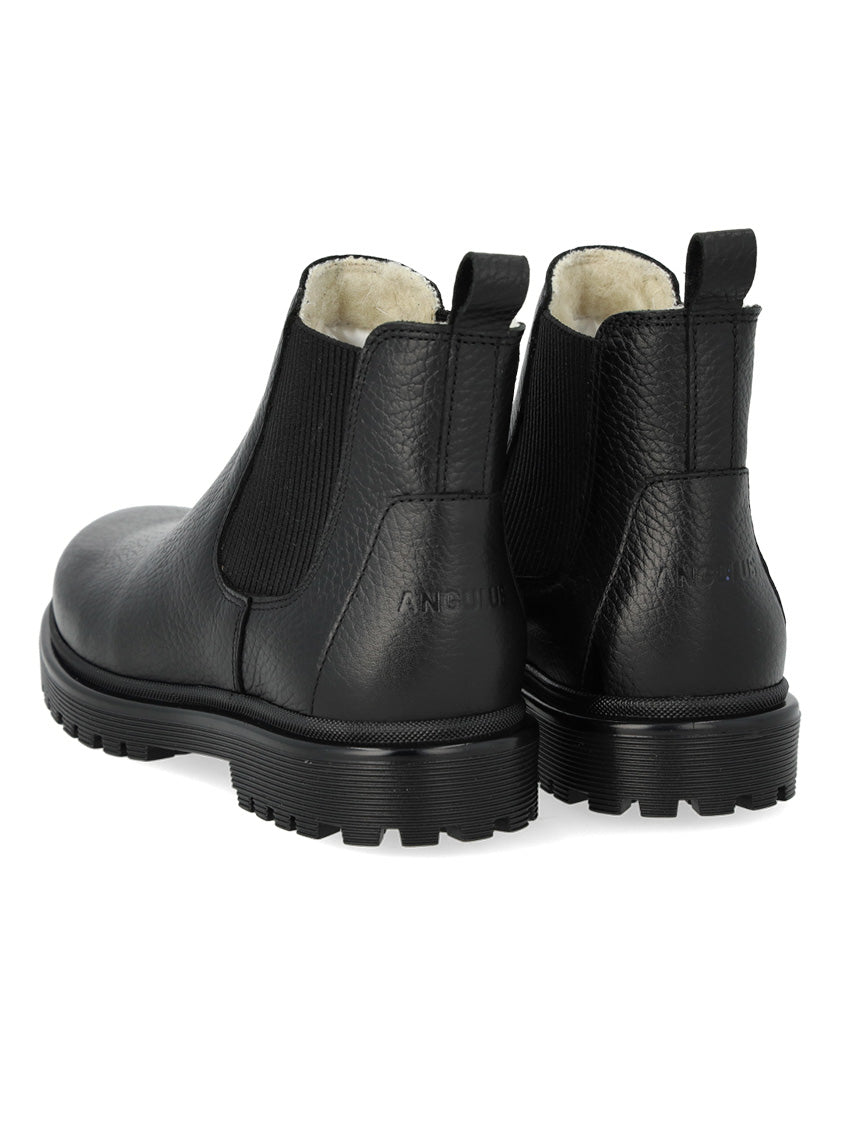 Chelsea Boot Tracksole Wool Lining Black Blacck