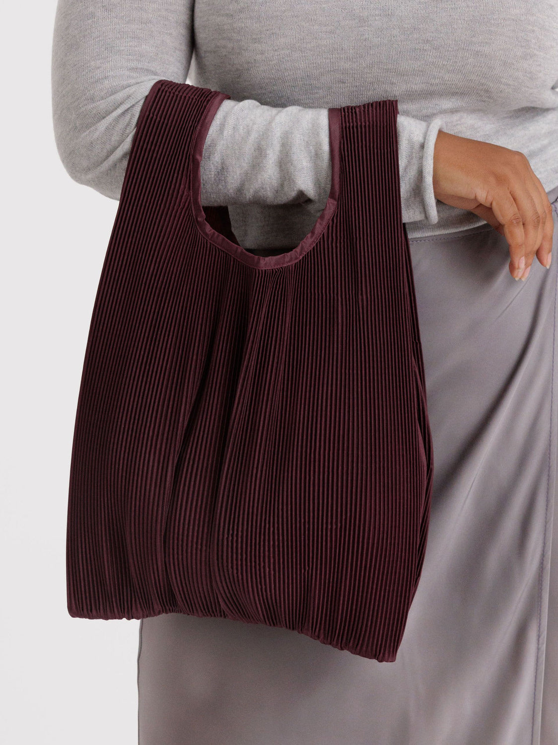 Pleated Baggu Mahogany