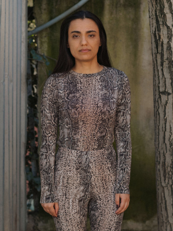 Bead Long Sleeve Tee Snake