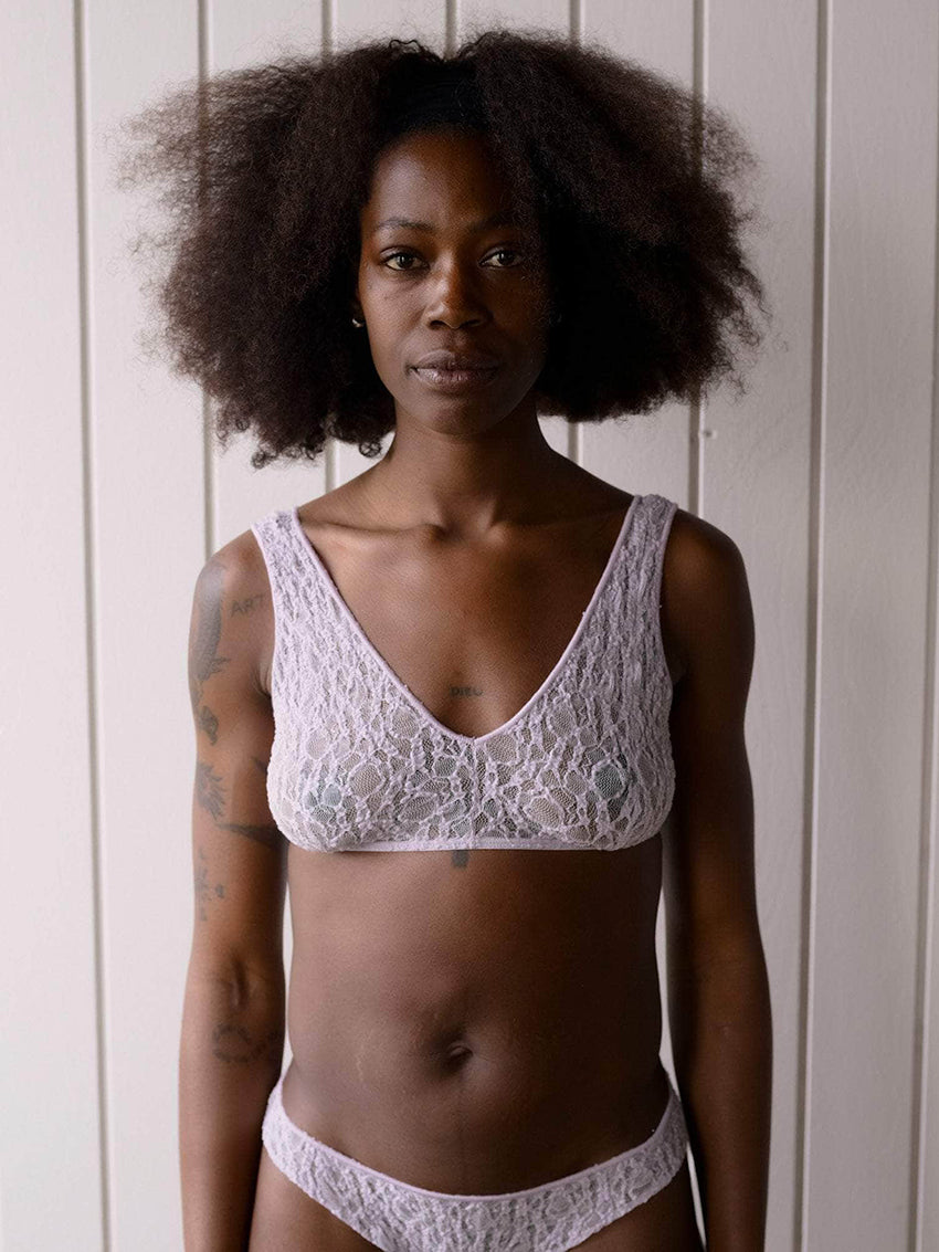 Crescent Lace Bra Cylin Purple