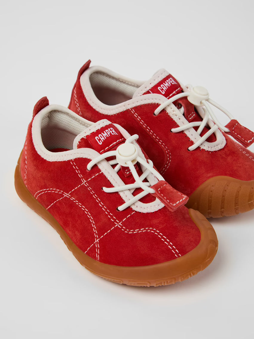 Kids Summer Red Nubuck Leather Sneakers
