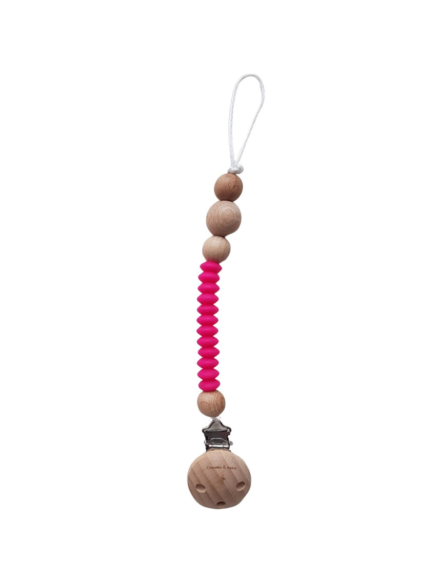 Color POP Lentil Pacifier Chain Hot Pink