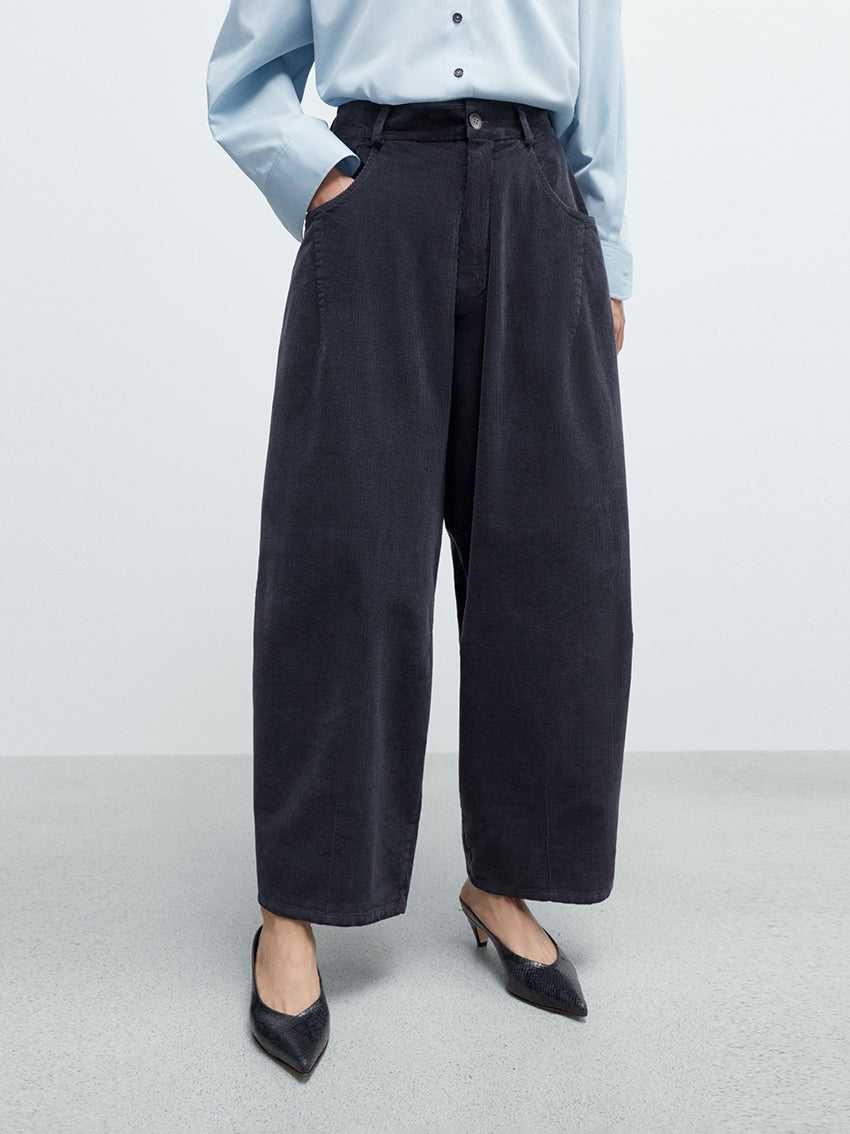 Corduroy Baggy Pants Dusty Blue