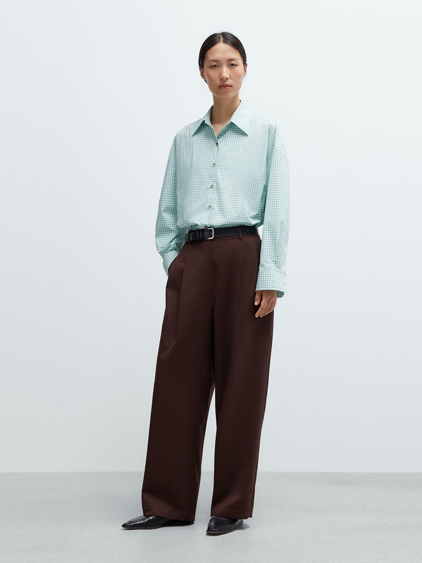 Tailored Masculine Pants Burgundy