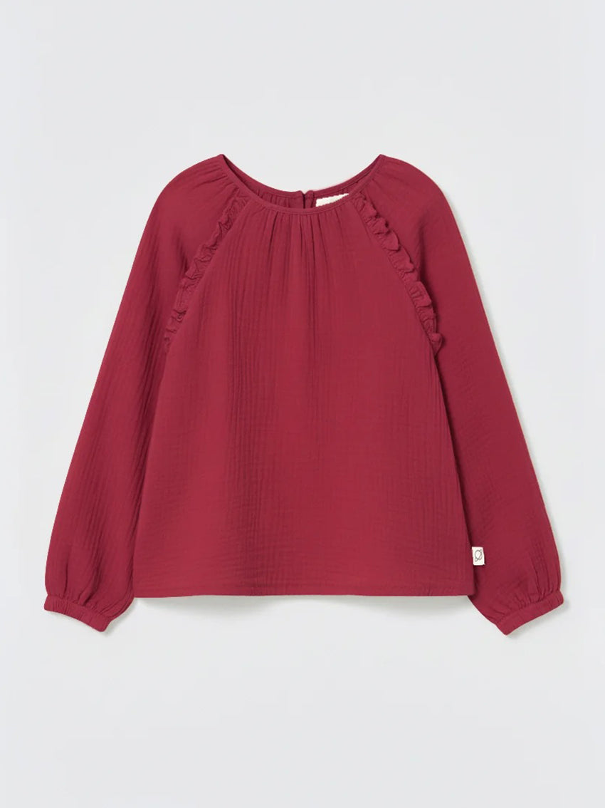 Anisa Textured Blouse Prune