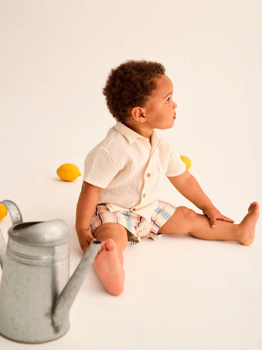 Abel Soft Gauze Baby Shirt Ivory