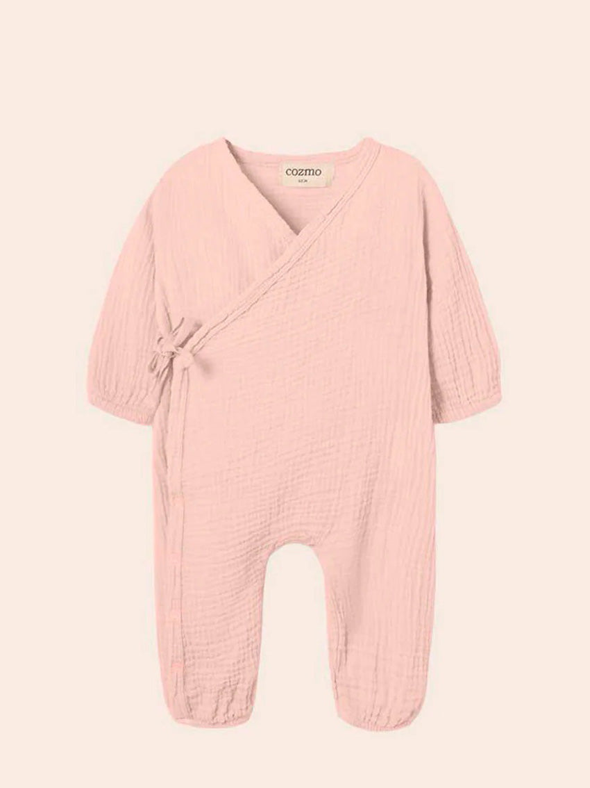 Lane Soft Gauze Newborn Jumpsuit Cloud Pink