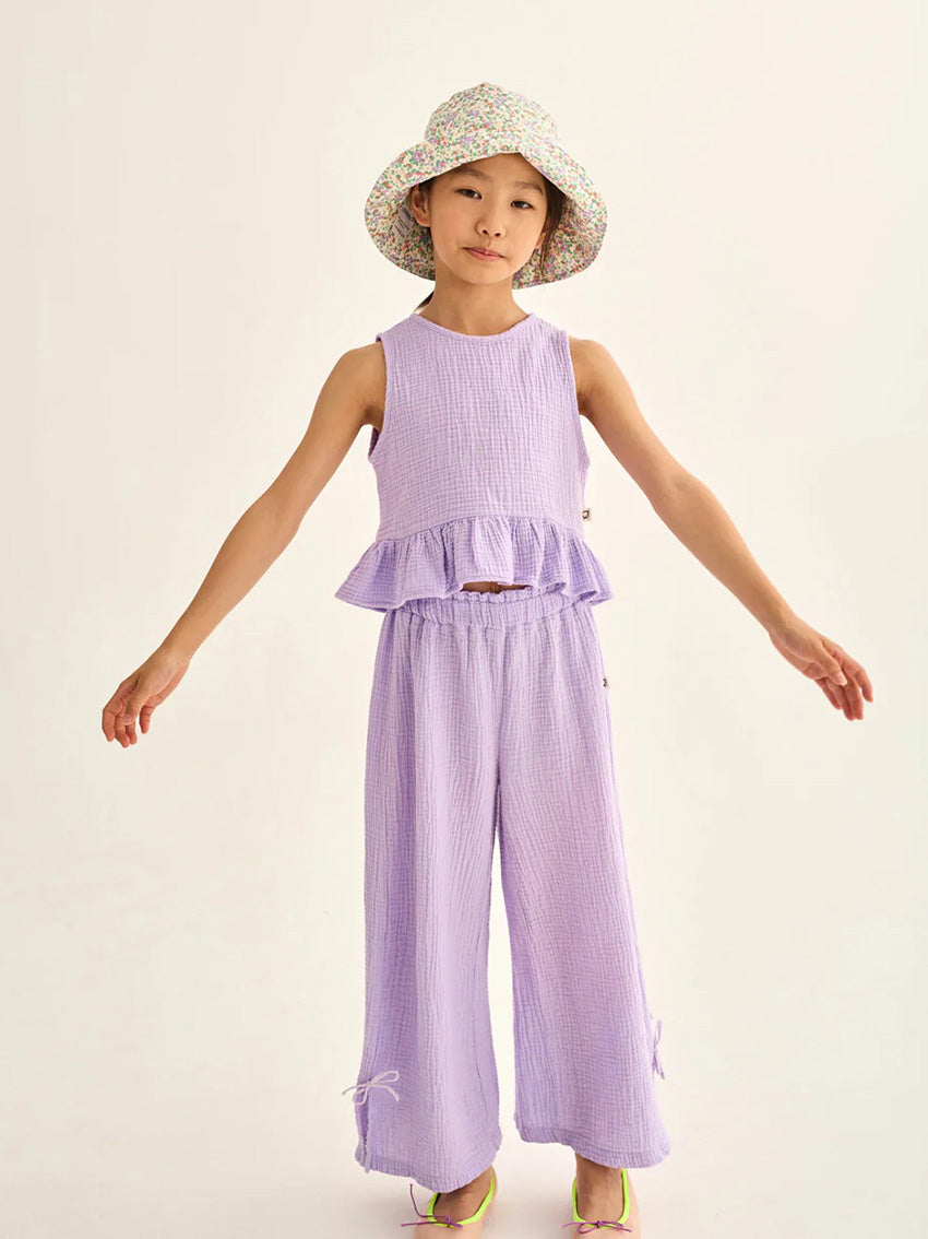 Violet Lavender Soft Gauze Wide Pants