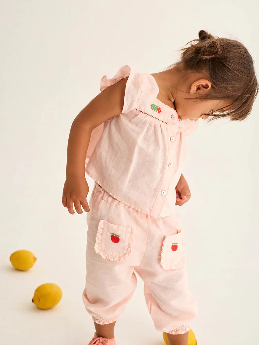 Vivi Linen Baby Blouse Cloud Pink
