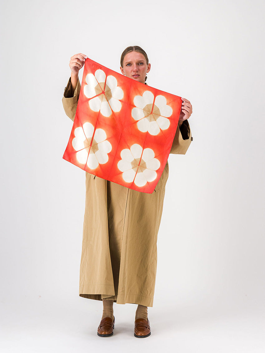 Naive Silk Bandana Burnt Orange & Kraft