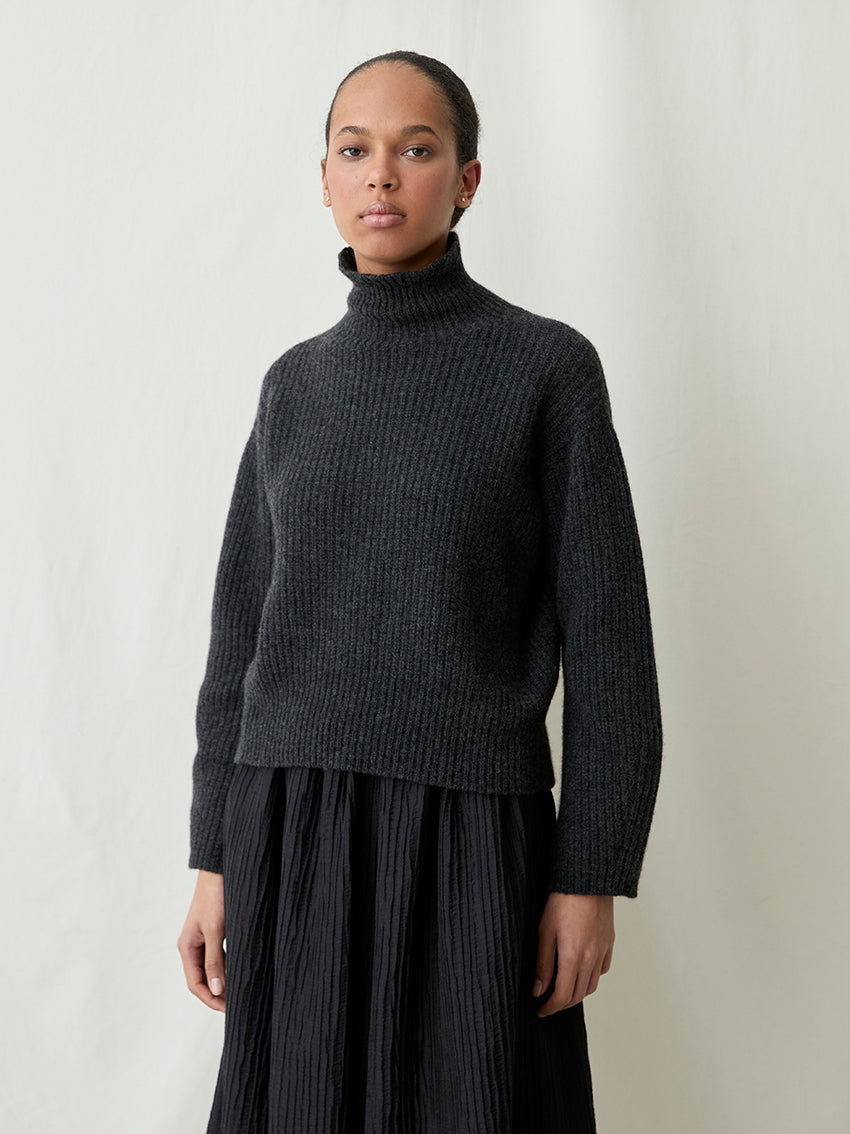 Derris Turtleneck Sweater Charcoal