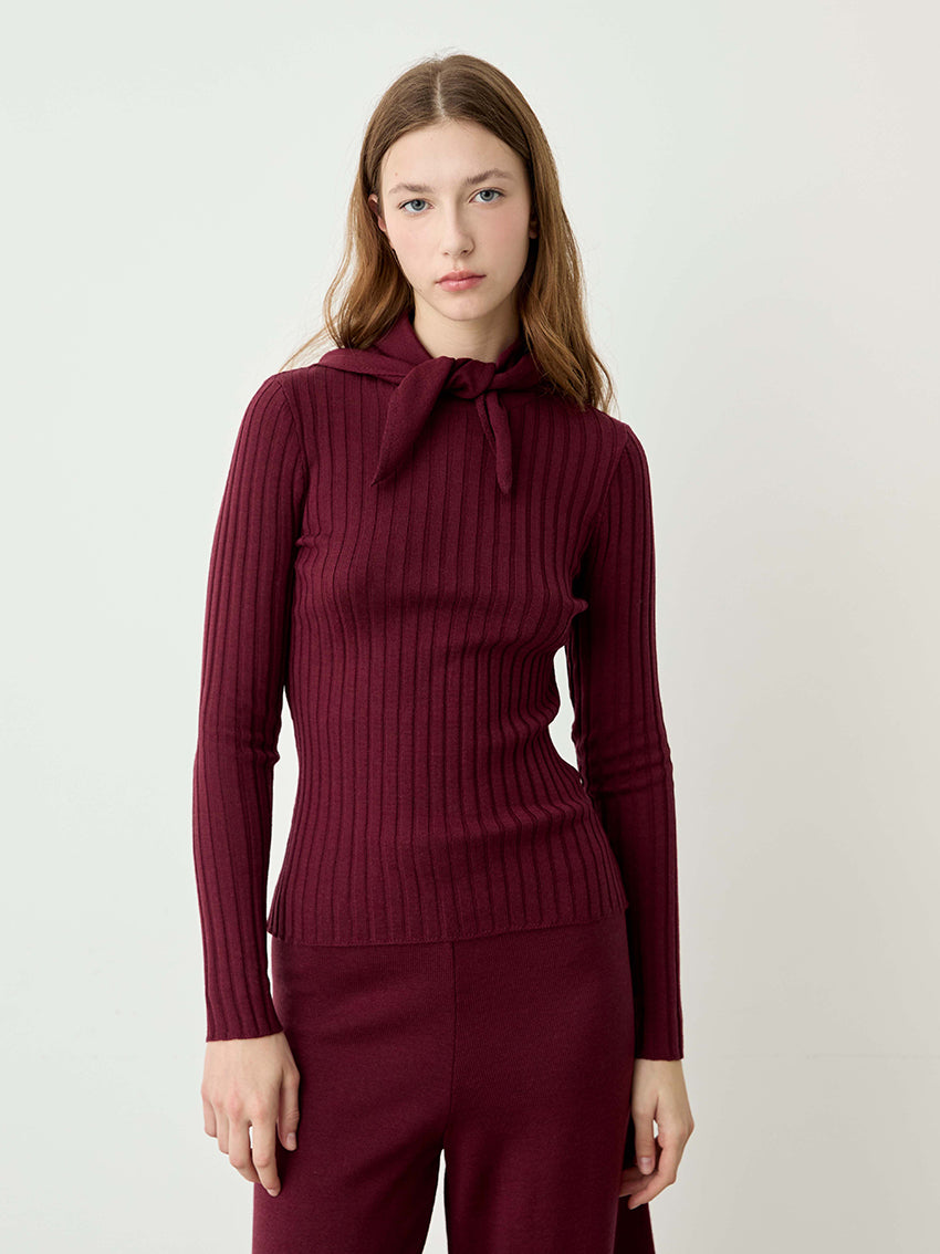 Valley Ribbed Sweater Burgundy