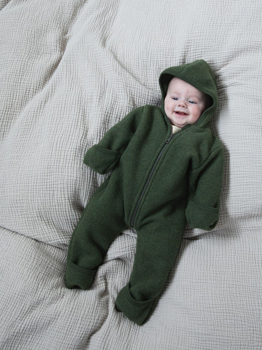 Hooded Zip-Fleece Overall Reed Green Melange