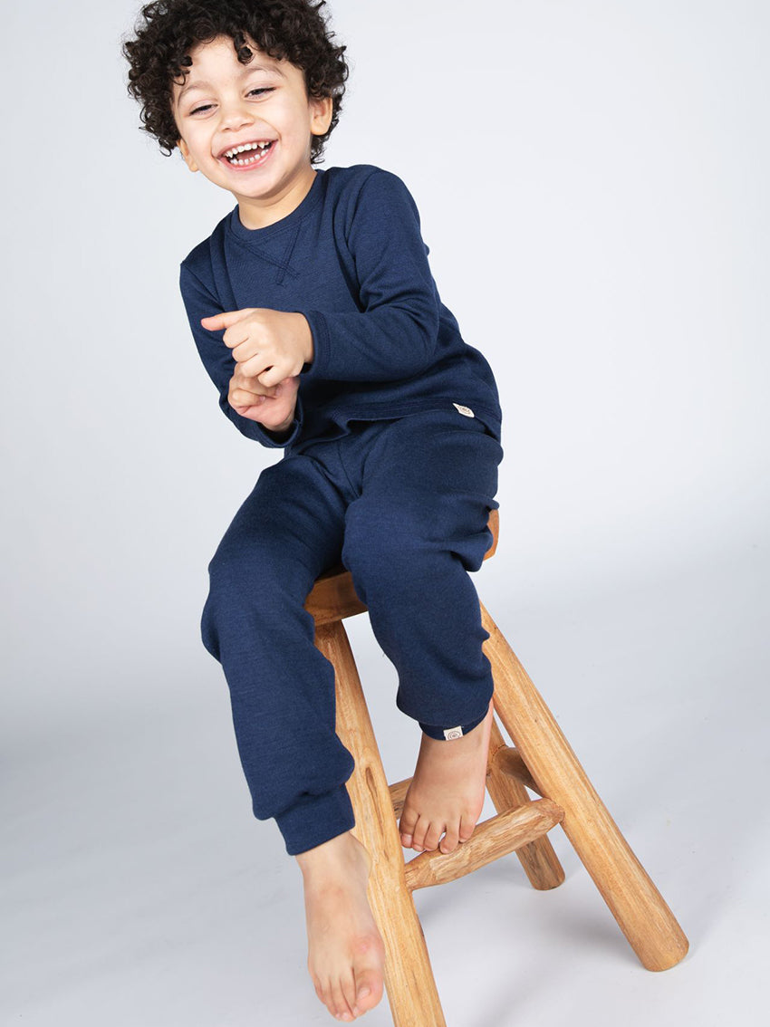 Wool/Silk Joggingpants Navy