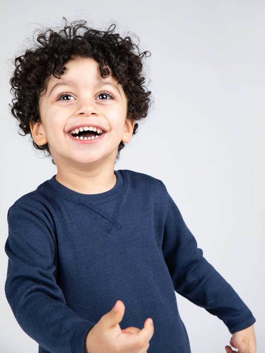 Wool/Silk Sweatshirt Navy