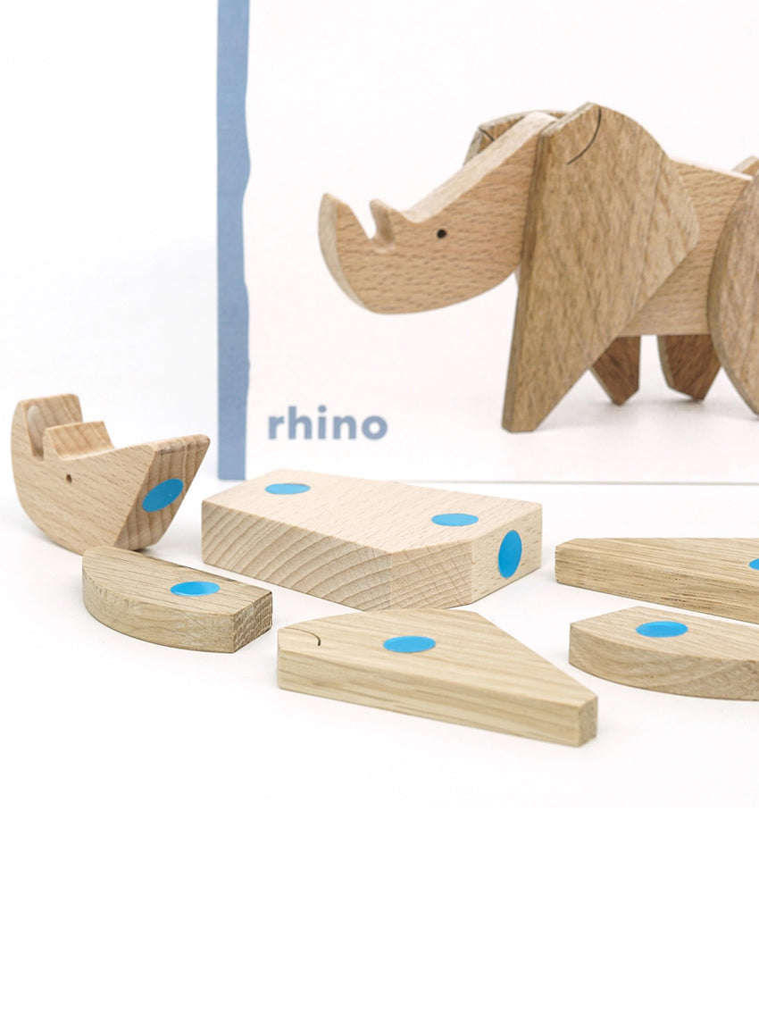 Rhino Wooden Magnetic Gift Toy