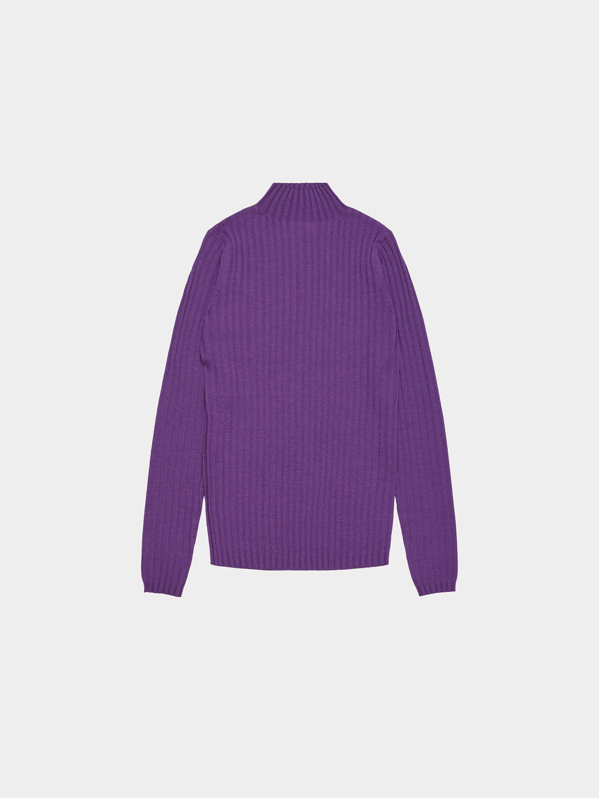 High Neck Rib Blouse Violet