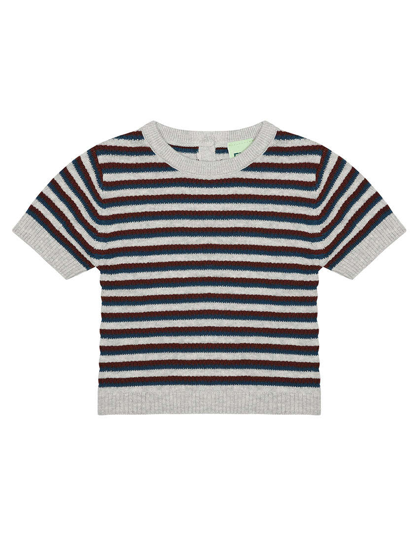 Baby Structure Tee Light Grey Melange/Ocean