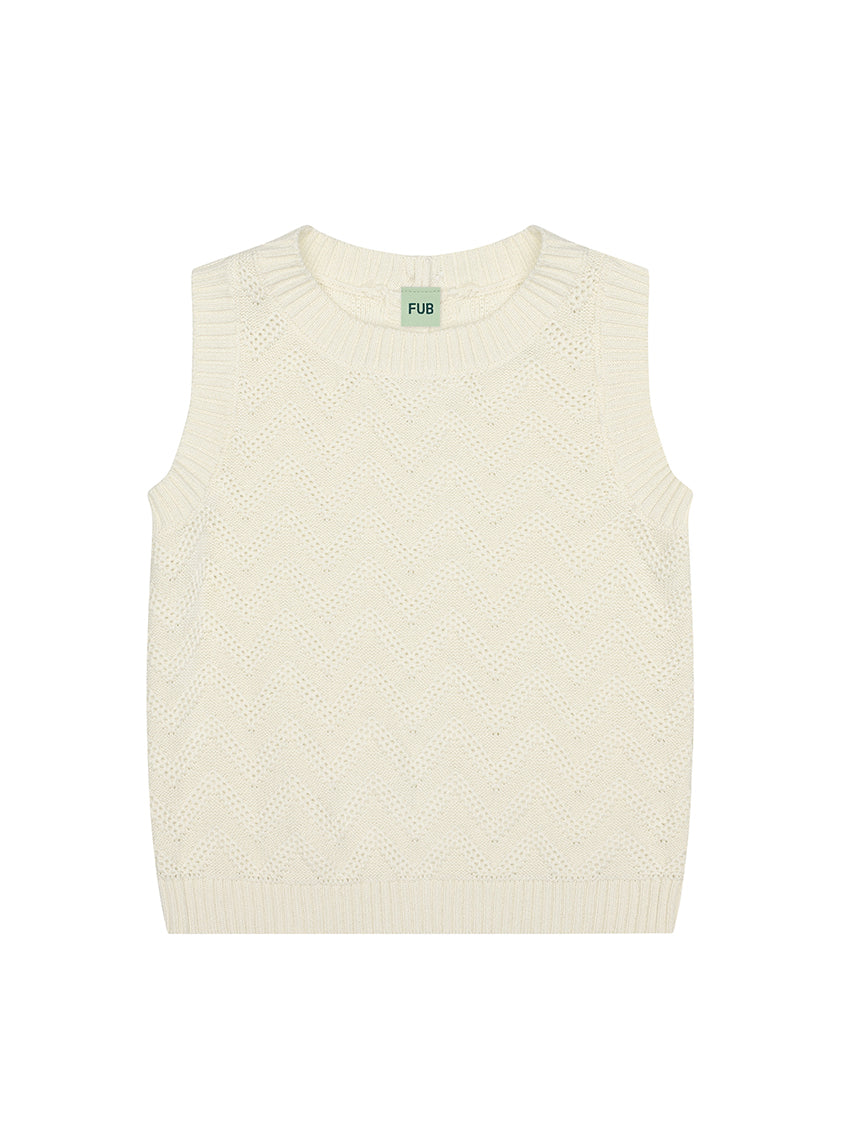 Baby Zigzag Vest Ecru