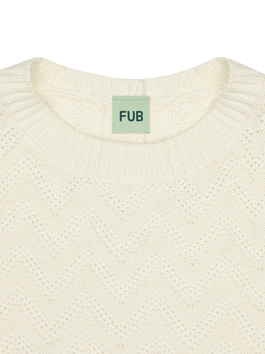 Baby Zigzag Vest Ecru