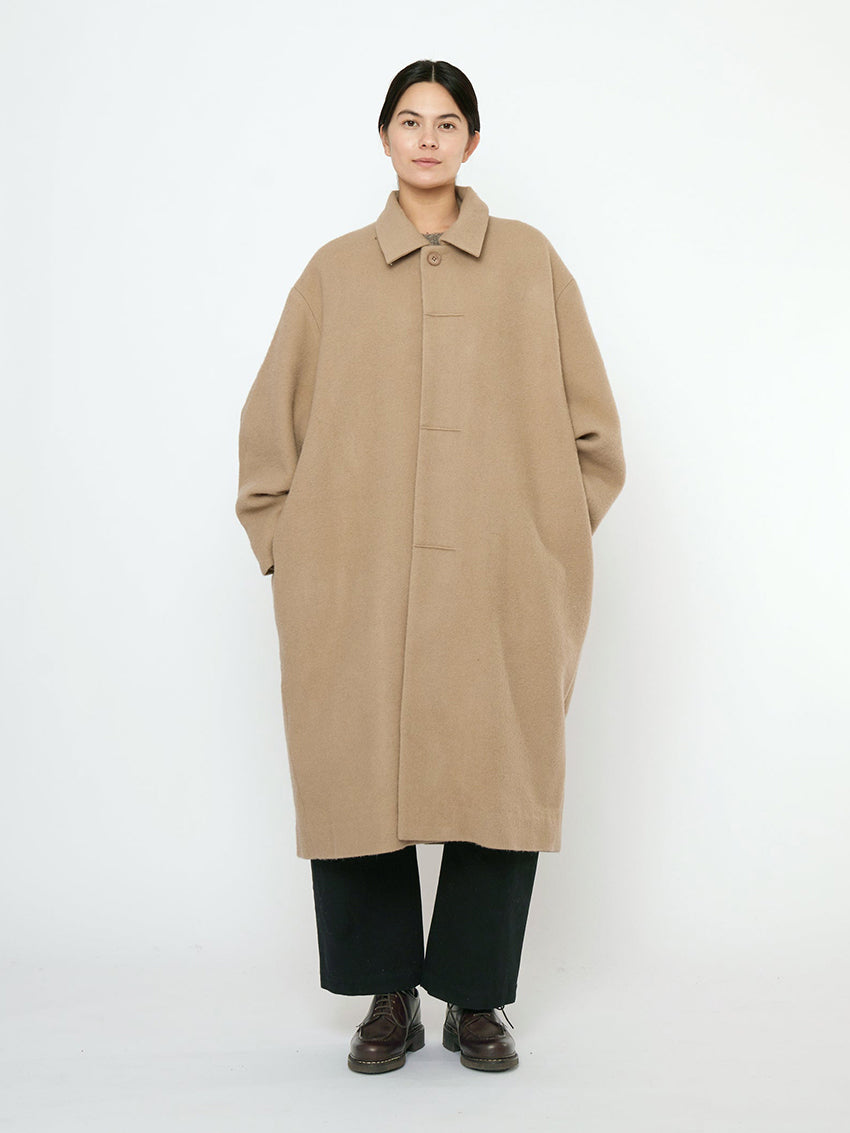 Cuffed Wool Coat Desert Sand