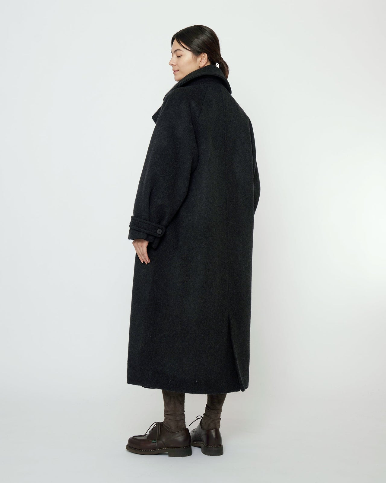 Balmacaan Coat Charcoal