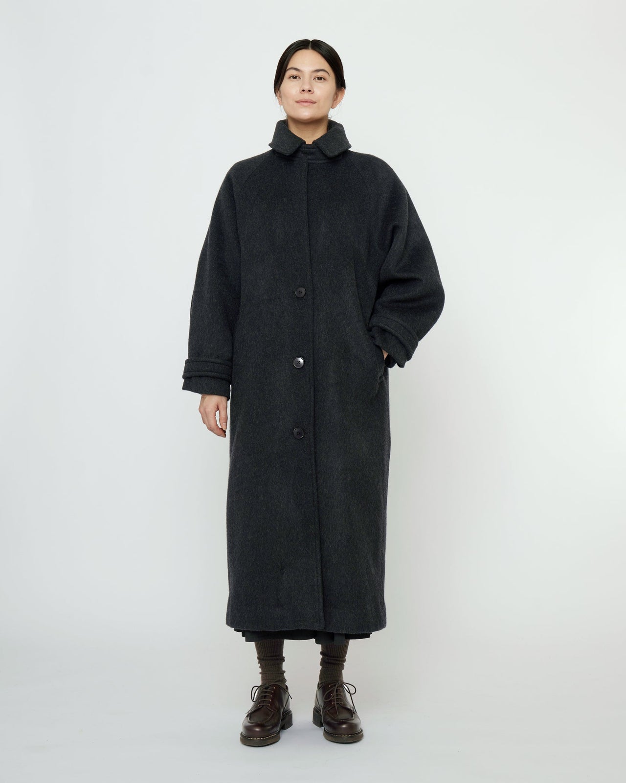 Balmacaan Coat Charcoal