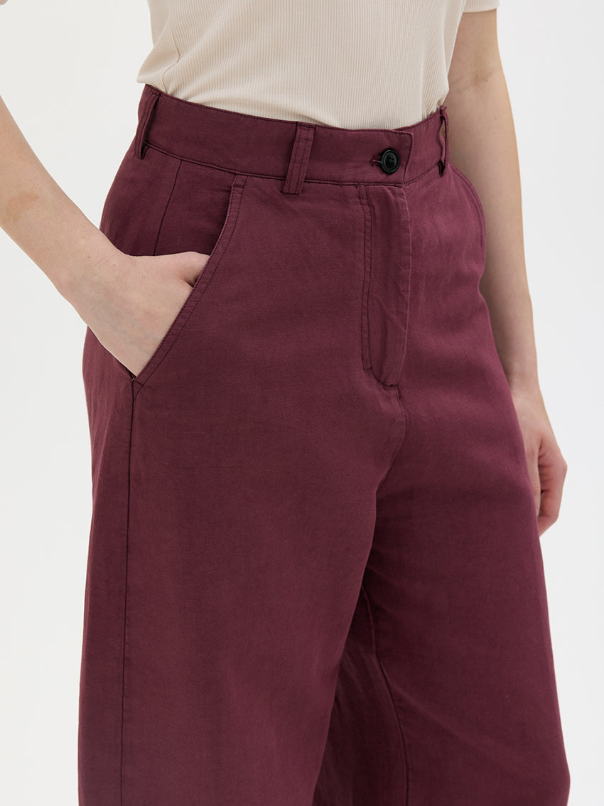 Hisa Curved Trousers Bordeaux