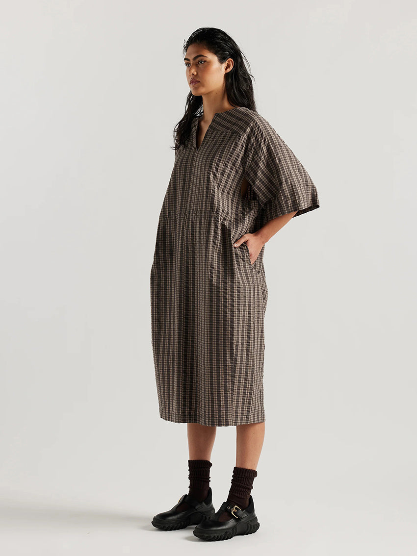 Origin Dress Brown Check