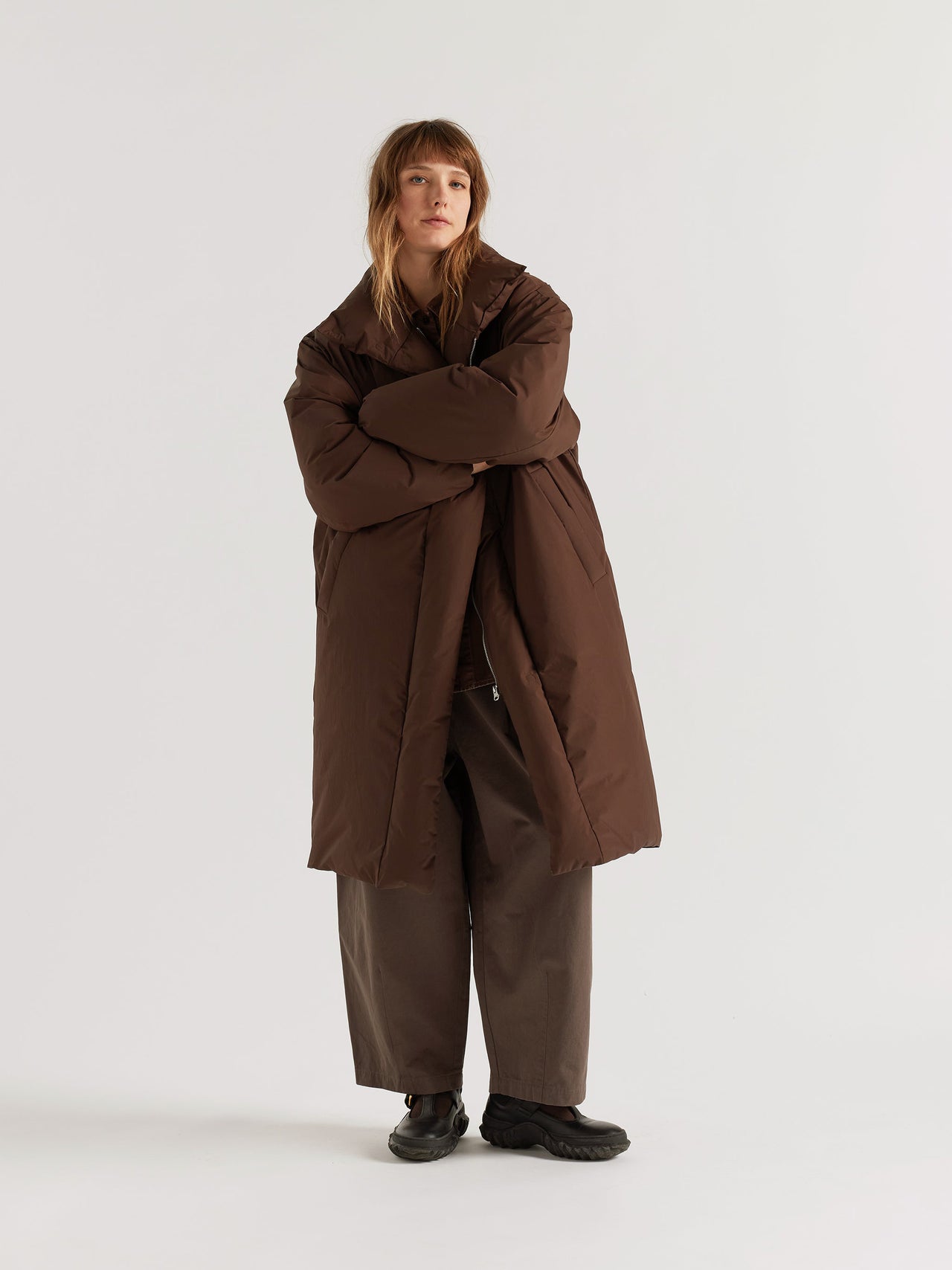 Floating Puffa Coat Dark Chocolate