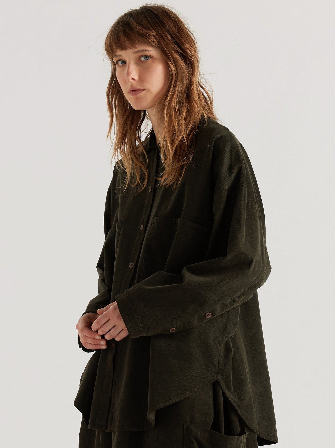 Refraction Cord Shirt Brown