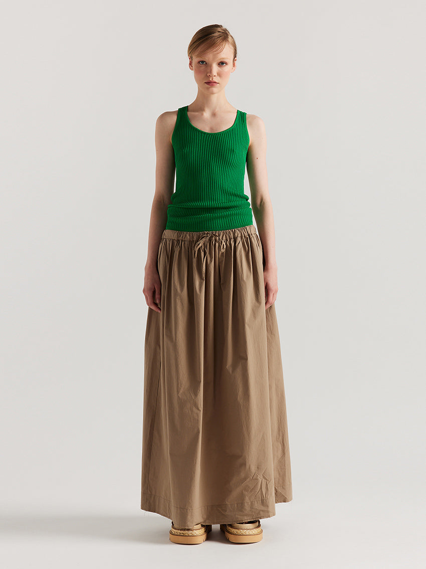 Tempo Gathered Skirt Taupe