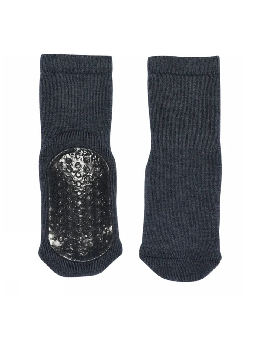 Wool Anti Slip Socks Dark Denim