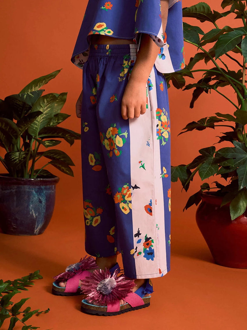Blossom Patchwork Pants Blue