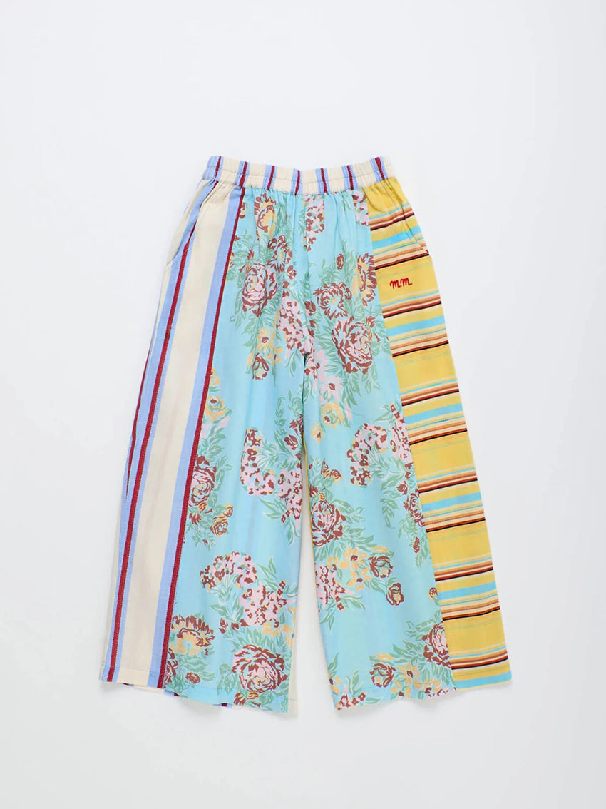 Vintage Flowers Patchworks Pants Mint