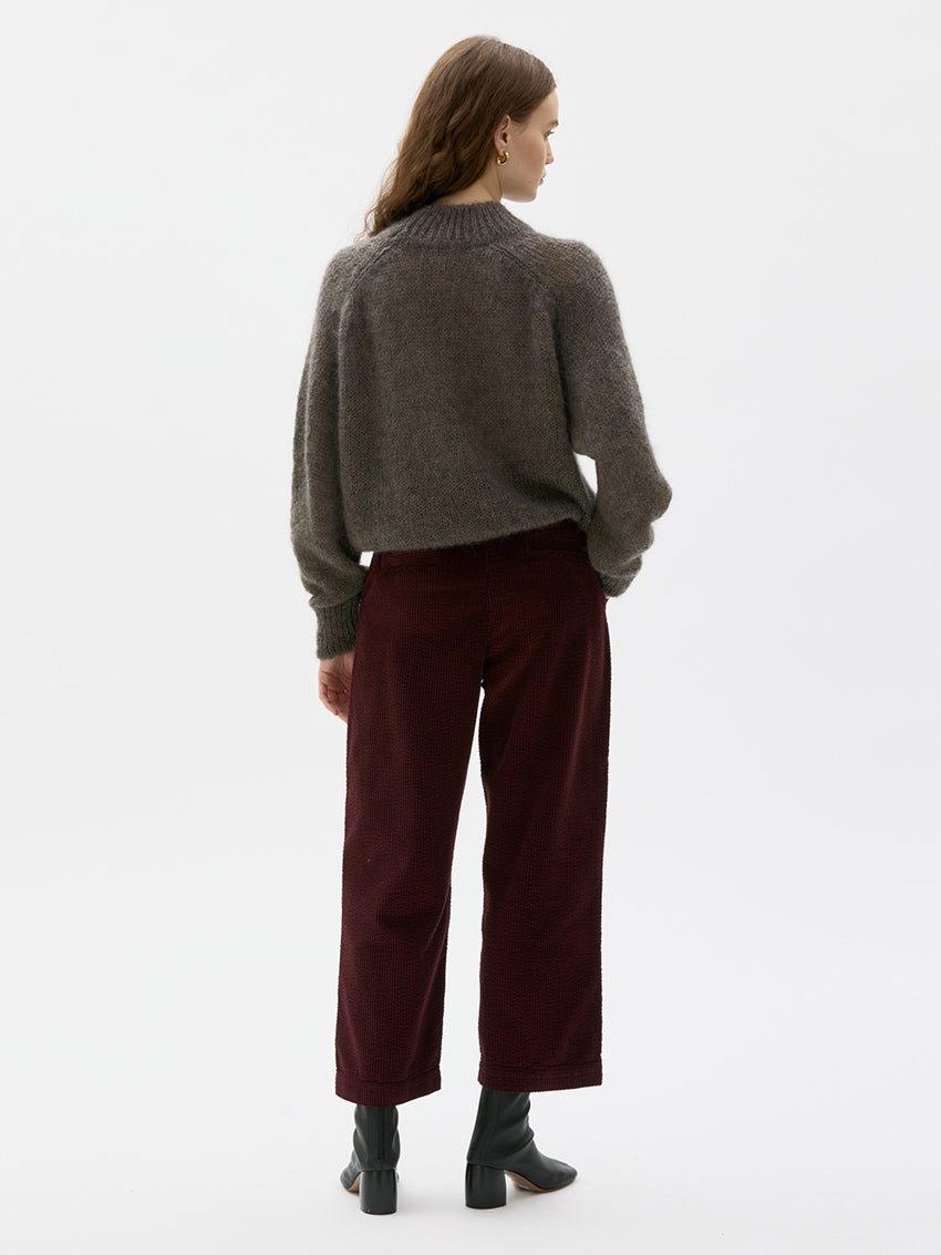 Faye Chunky Silk Mohair Sweater Moleskin