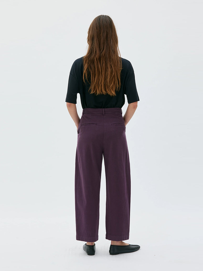 Nona – Curved Trousers in Organic Cotton Cashmere