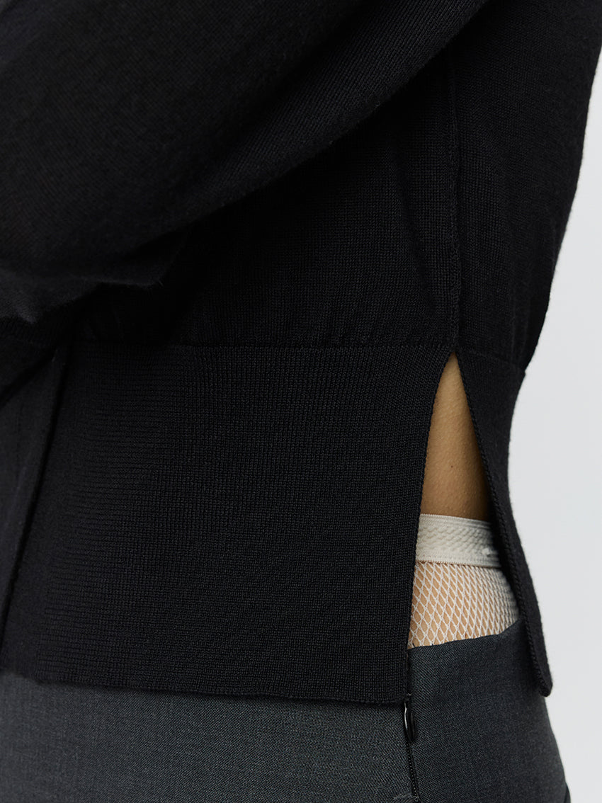 Appointment Merino Silk Cardigan Black