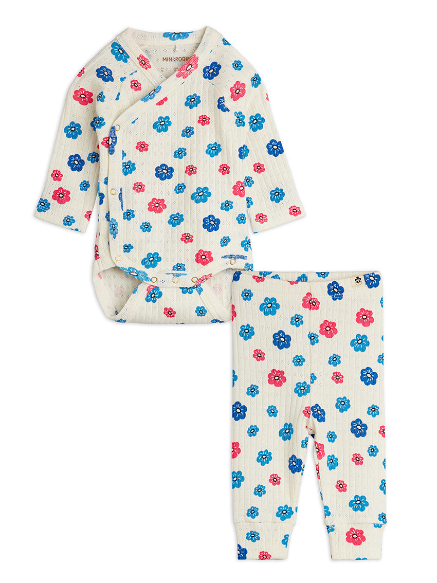 Flowers AOP Pointelle Newborn Baby Set Multi