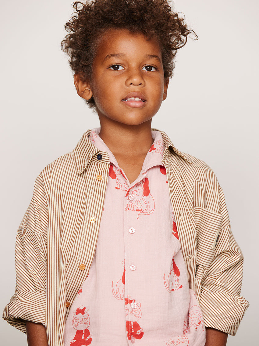Minibabies AOP Woven Shirt Pink