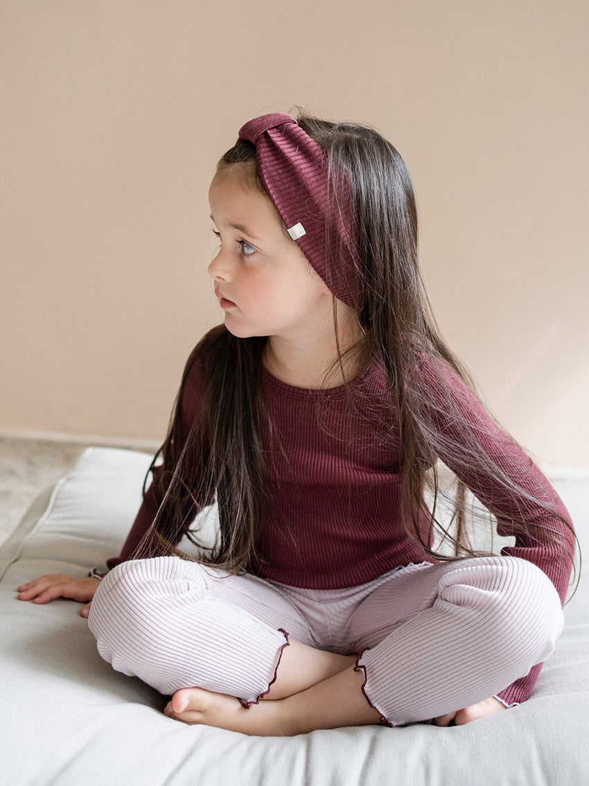 Alba Wool Rib Hairband Bordeaux
