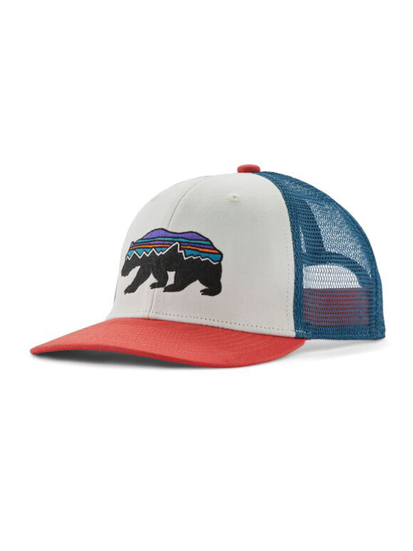 Kids Trucker Hat Fitz Roy Bear Birch White