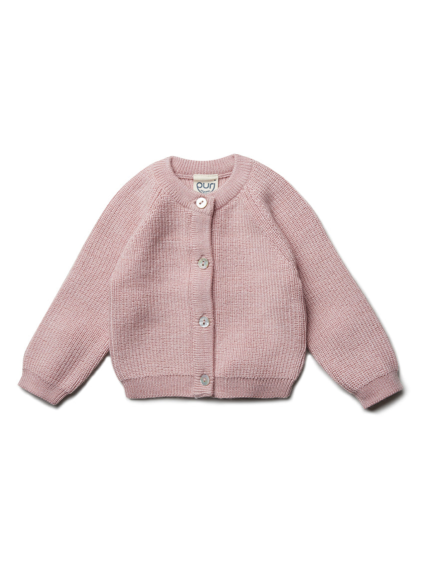 Wool/Silk Cardigan Blush
